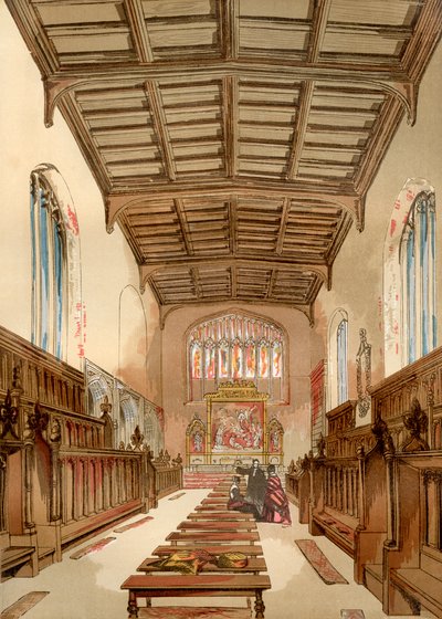 St. Johns College Old Chapel, Universität Cambridge, Cambridge, England vor dem Abriss, aus Old England: A Pictorial Museum, veröffentlicht 1847 von English School